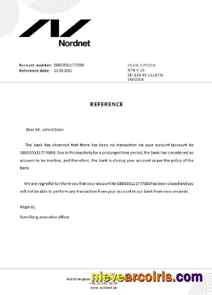 Sweden Nordnet closure reference
